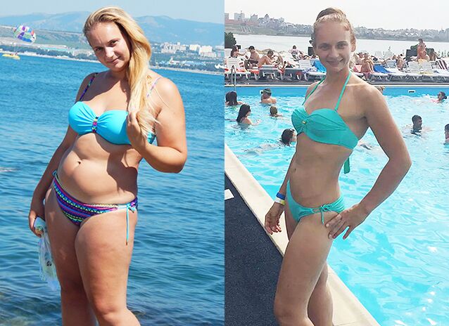 Experiencia coa dieta Keto de Veronica de Varsovia antes e despois das fotos