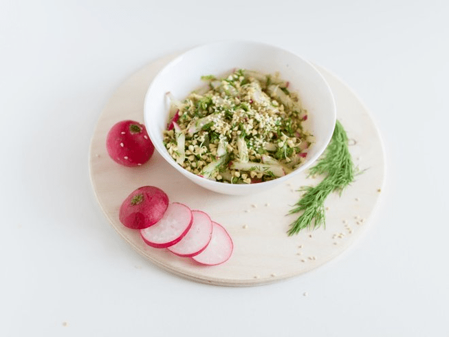 Trigo mouro con verduras